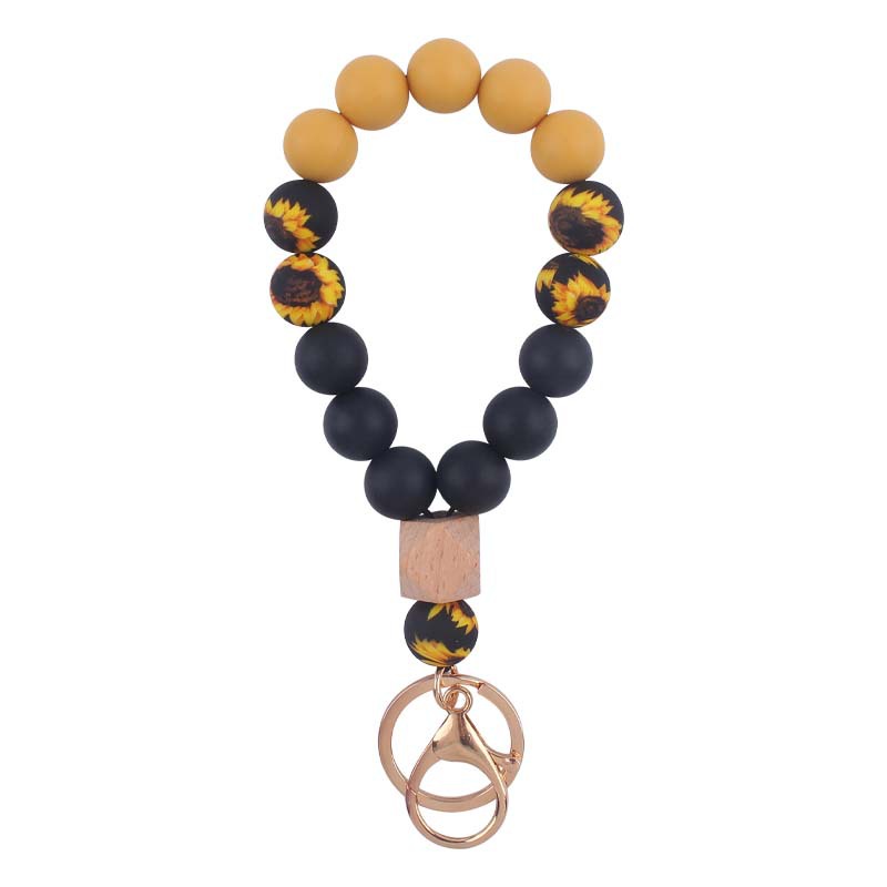 Nueva creativo silicona muñeca llavero colgante DIY leopardo cuentas de silicona llavero Accesorios