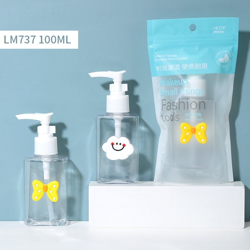 La Meela 6 paquetes de viajes botellas de bomba de presión botellas de emulsión botellas de spray botellas de tapa abierta caja de crema SY1039