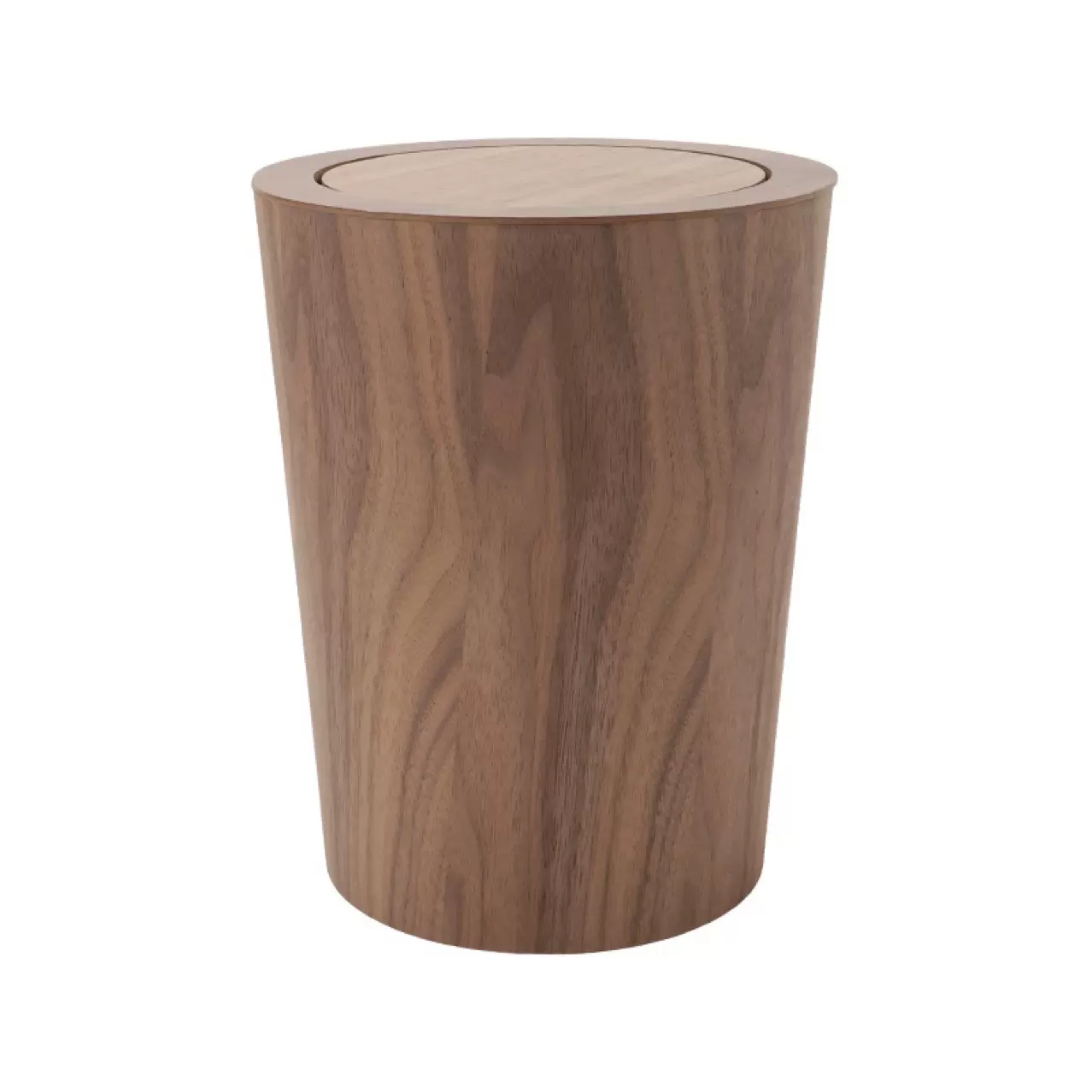 跨境日式原木简约木质垃圾桶创意家用民宿酒店客厅卧室带盖翻盖纸