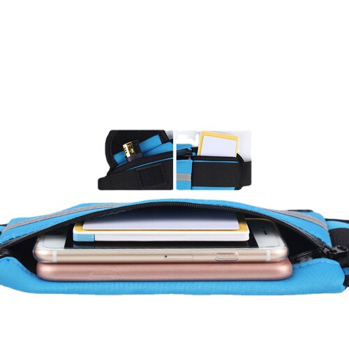 Solid color outdoor sports waist bag with large capacity, mountain climbing and running waist bag, portable anti-sweat waist bag, LOGO can be printed