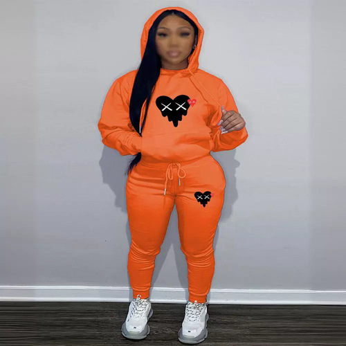 Independent store large size independent store European and American women's fashion personalized print casual fashion sweatshirt set of two