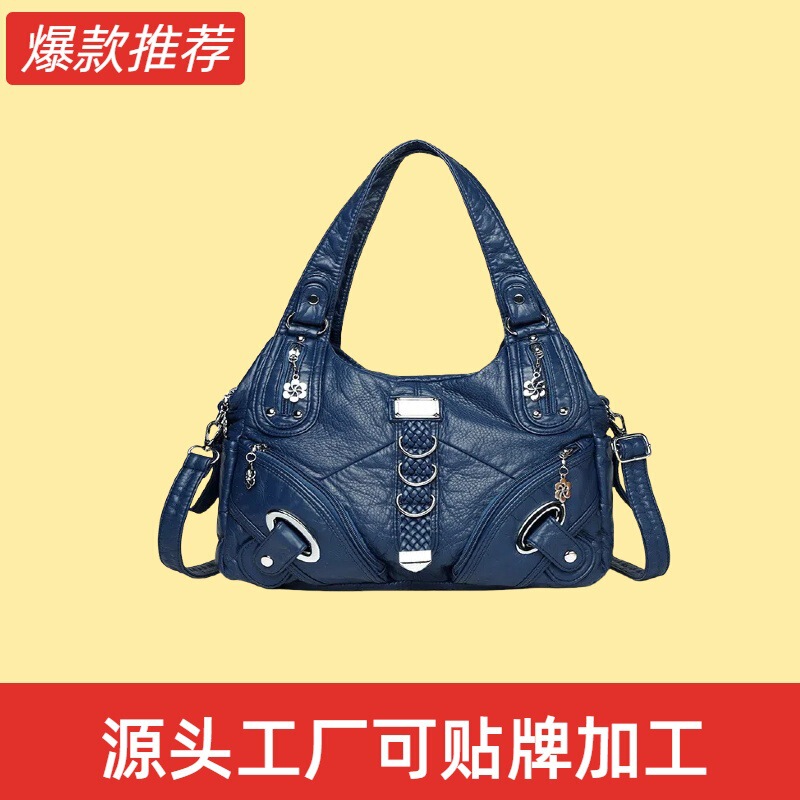 Popular Foreign Trade Women's Bags European and American Retro Women's Bags Trendy Large-Capacity Shoulder Bags Portable Crossbody Bags Women's Wholesale Popular Foreign Trade Women's Bags European and American Retro Women's Bags Trendy Large-Capacity Shoulder Bags Portable Crossbody Bags Women's Wholesale