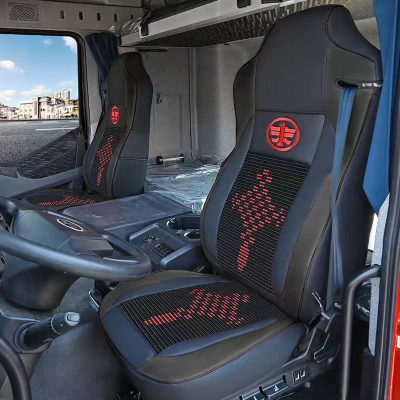 Seat cushion, seat cover — Jiefang FAW J6P JH6 - high-end-chinese-knot-ice-silk-black-separate-driver-seat-piece