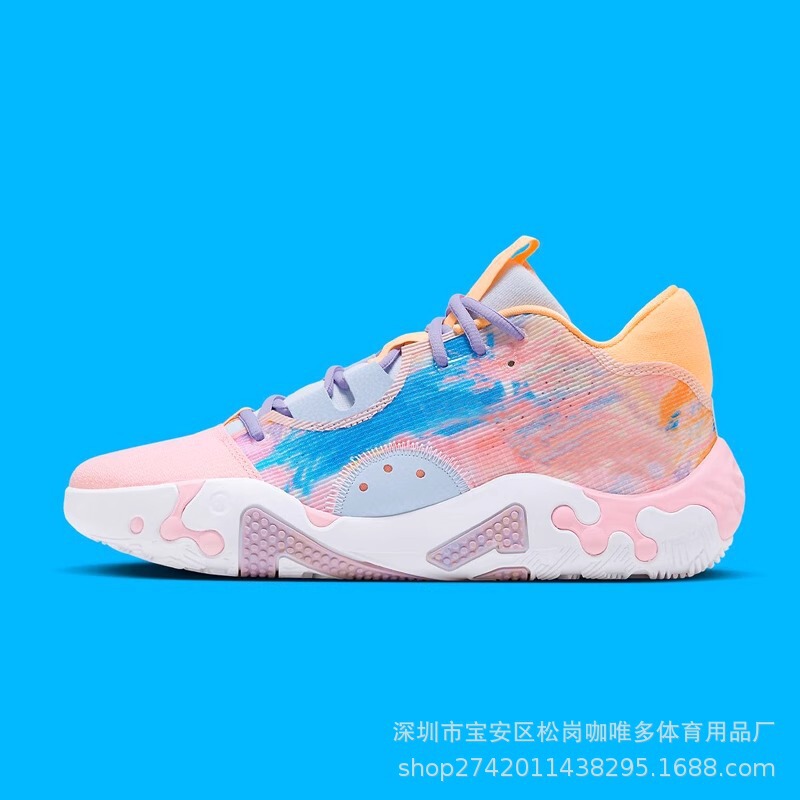 Paul George 6Th Generation Basketball Shoes for Men and Women Pg6 All-Star Valentine's Day Air-Cushioned Practical Sneakers in Pink and Blue Paul George 6Th Generation Basketball Shoes for Men and Women Pg6 All-Star Valentine's Day Air-Cushioned Practical Sneakers in Pink and Blue