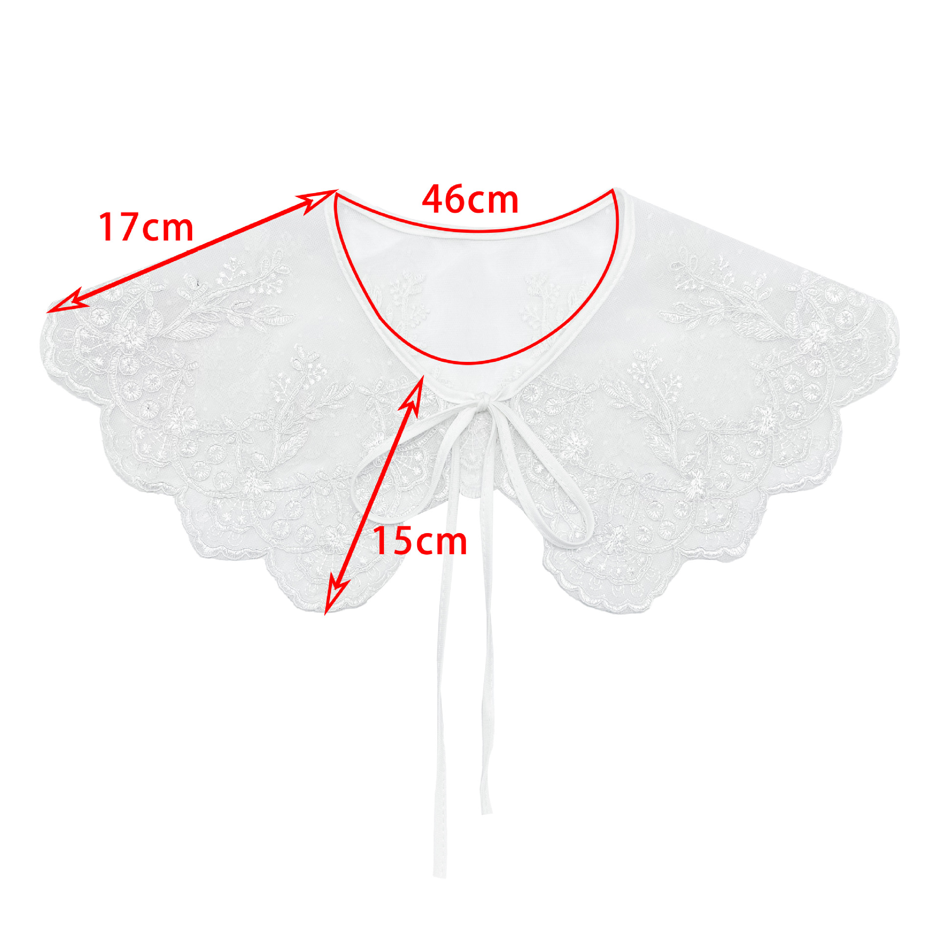 Collar de encaje de mujer verano blanco universal bordado correa de decoración collar pequeño chal nuevo precio de fábrica transfronterizo