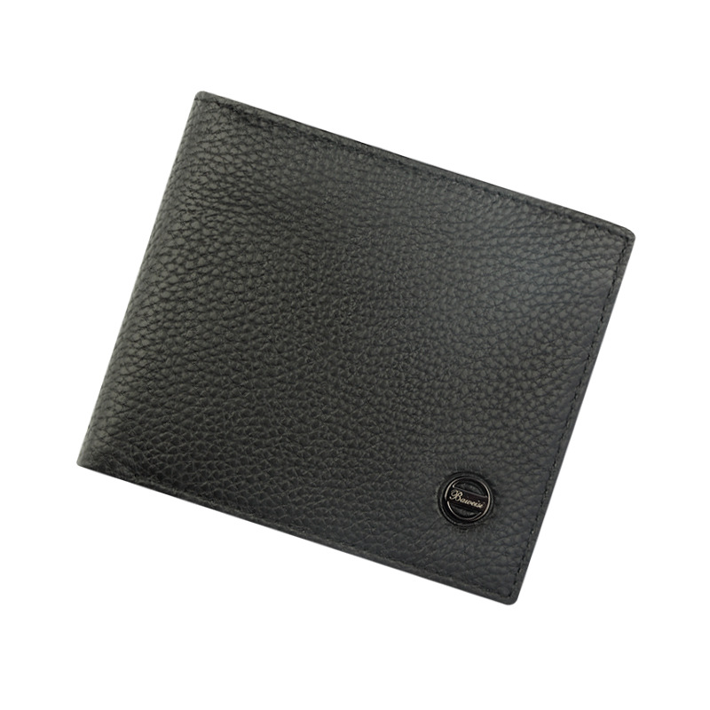 Men's Solid Color Leather Flip Cover Coin Purse display picture 3