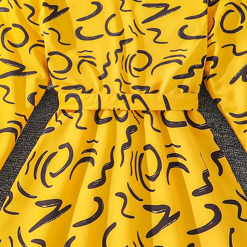 Mädchen Langarm Prinzessinnenkleid Mit Druck Für Den Herbst_voghion.com