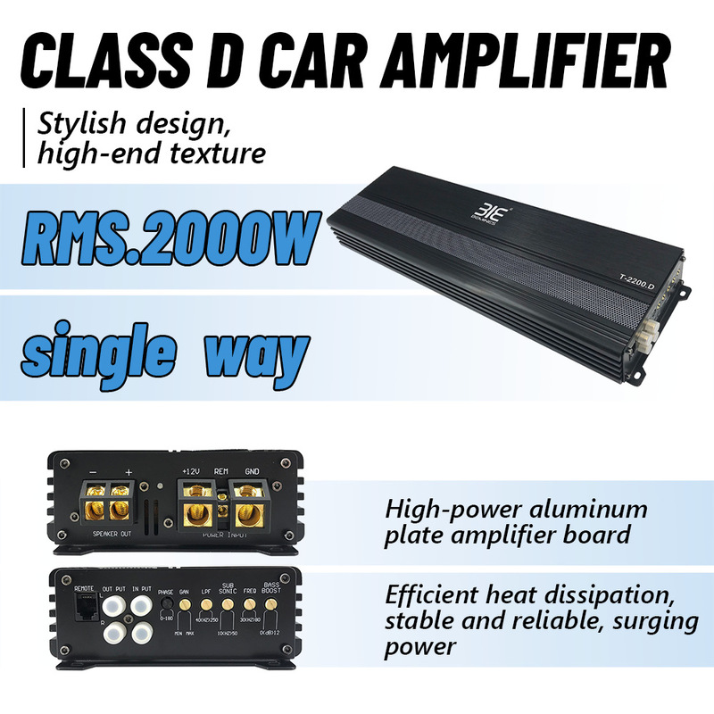 工場直販カーオーディオアンプ T-2200.D シングルチャンネルアンプ 12V ハイパワーサブウーファーアンプ|undefined