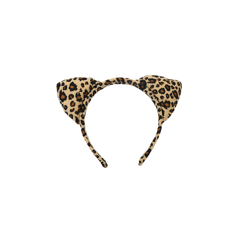 Amazon venta caliente leopardo cabello bandas mitad cara máscara set leopardo cabello bandas corbata maquillaje decoración de fiesta