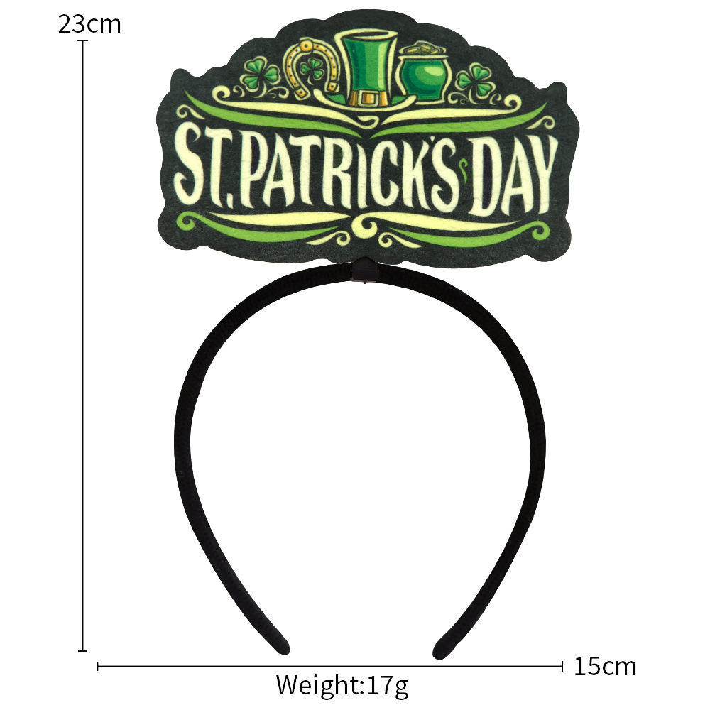 2026 nuevo día de Irlanda decoración afortunada tocado de pelo de San Patricio vestido de pelo de trébol