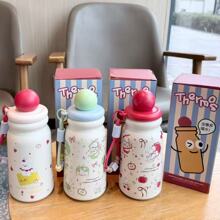 高颜值卡通儿童保温杯带挂绳316 不锈钢高颜值杯子学生办公家用
