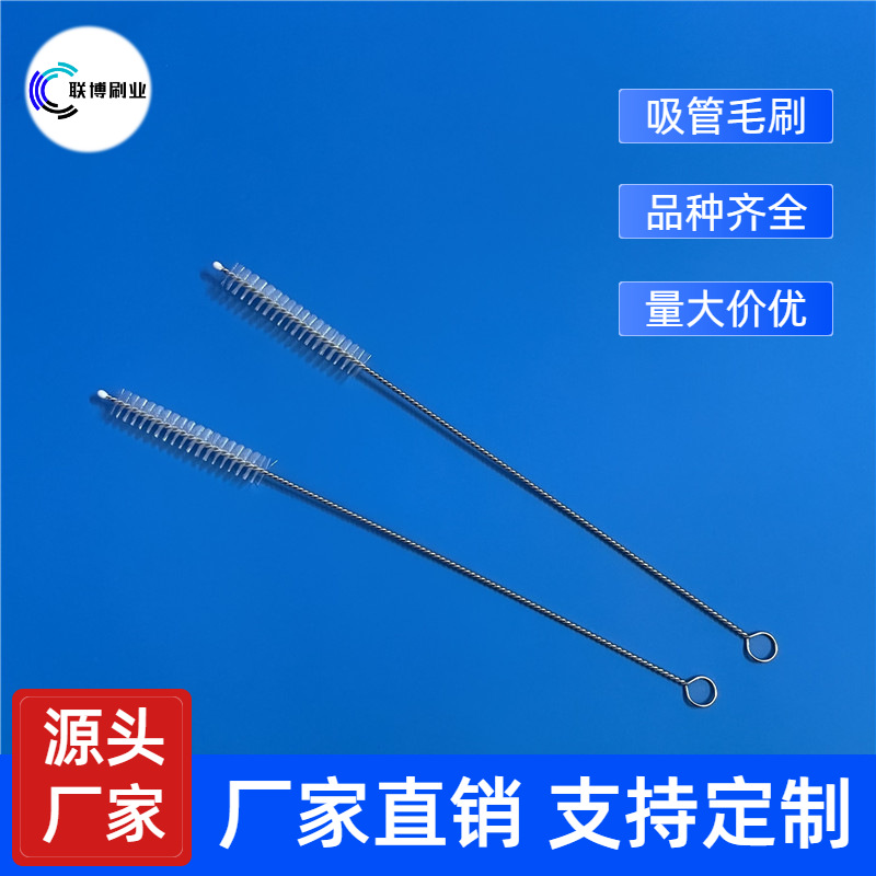 厂家直销尼龙试管毛刷 不锈钢试管刷 水杯吸管清洗刷