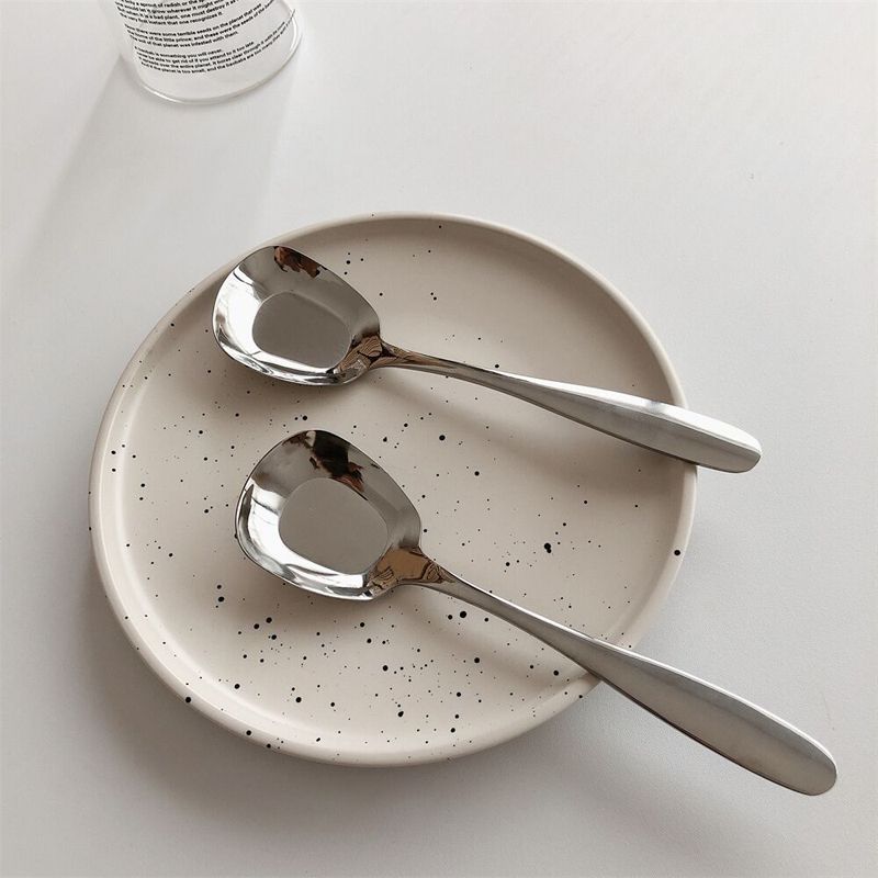 Firkantet ske i rustfrit stål til dessert is og yoghurt_voghion.com