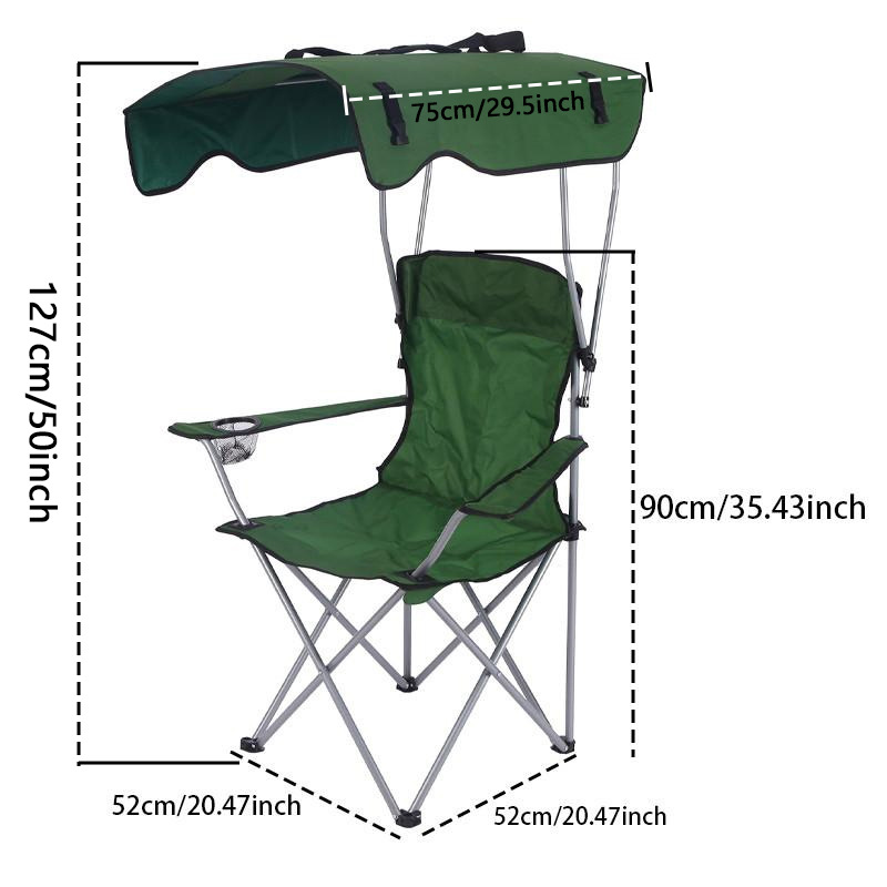 Silla plegable de sombra al aire libre transfronteriza silla de pesca silla de ocio portátil silla de respaldo doble silla de techo sillón