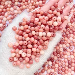 粉色菩提根散珠串珠DIY手串高抛胖苹果菩提子佛珠文玩配件批发