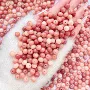 高抛粉色串珠佛珠菩提根