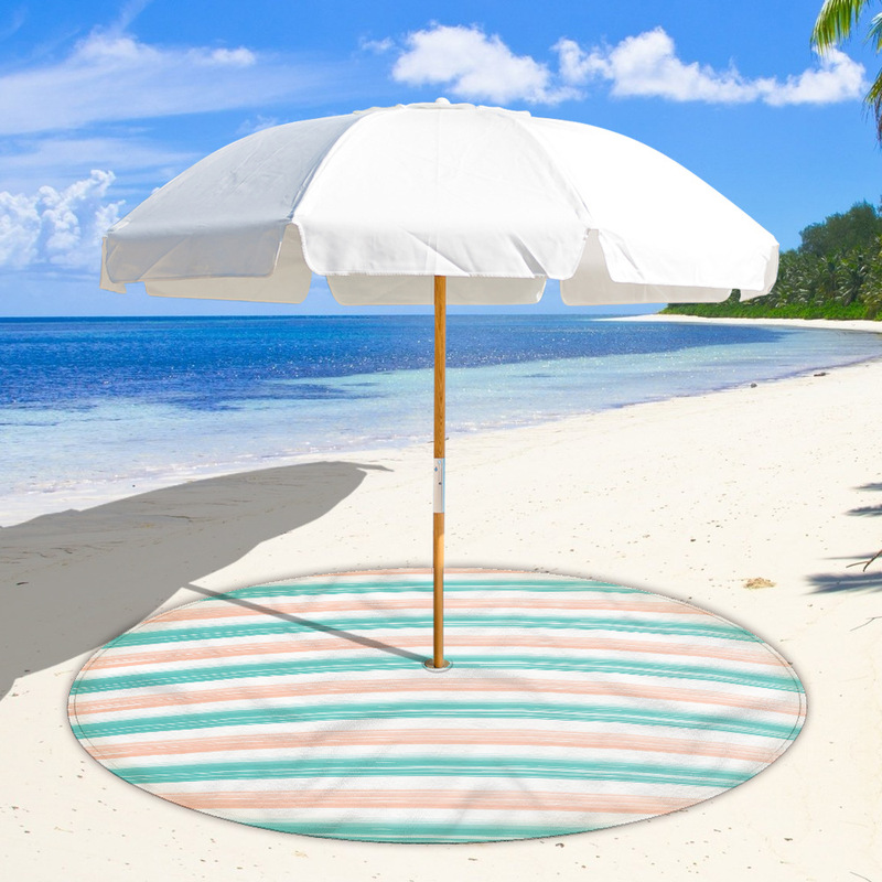 Factory direct supply beach umbrella pad 8cm hole plus snap button double-sided velvet beach pad/towel material beach towel color geometry