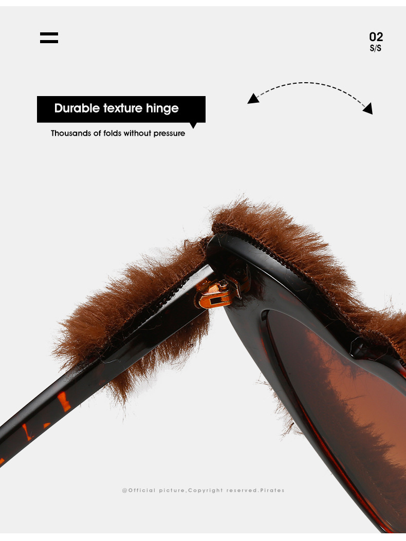 2022 summer new plush sunglasses European and American style love gradient pink glasses funny heart sunglasses_voghion.com