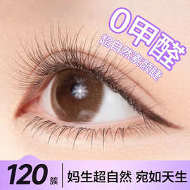 鱼尾假睫毛免胶款自然防真大容量2026新款短款透明梗自粘眼睫毛贴