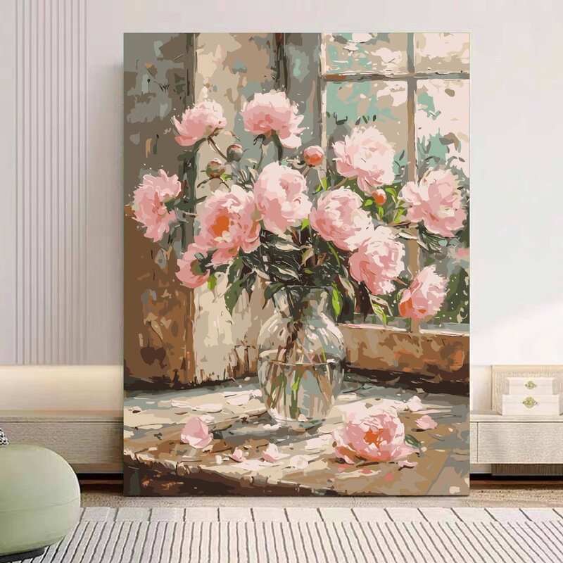 数字油画diy治愈填色唯美花卉高颜值解压丙烯画风景花卉装饰画|undefined