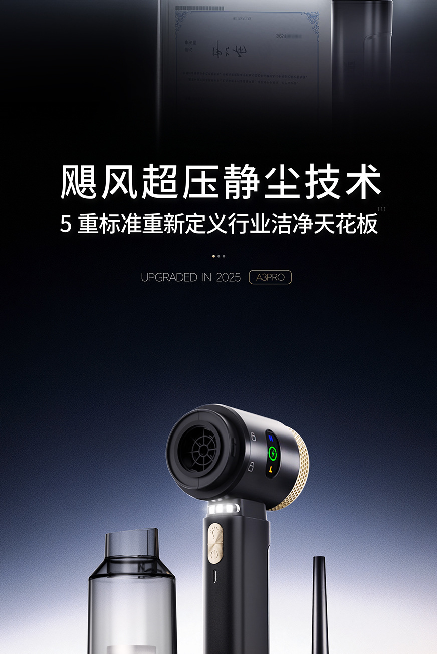 Car Vacuum Cleaner, Car Handheld Brushless Vacuum Cleaner, Wireless Dust Collector for Motorcycles, Suction and Blowing Dual-Purpose Pet Hair Collector