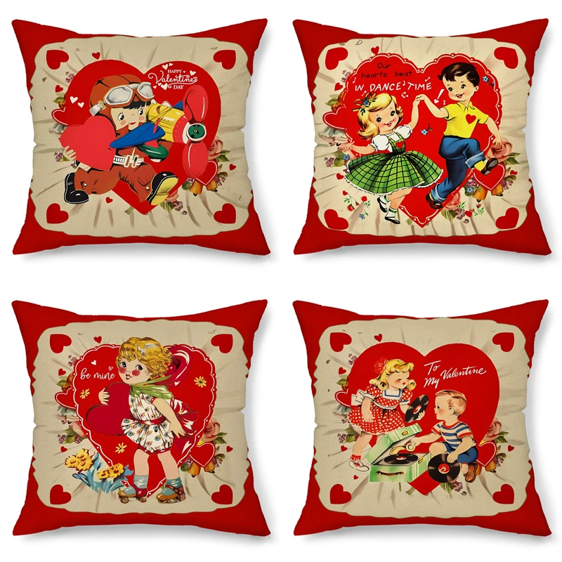 2025 трансграничный новый ретро День Святого Валентина наволочка красная любовь наволочка наволочка для дома гостиная свадебный чехол для подушки