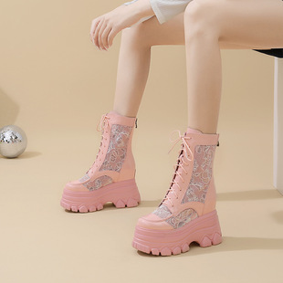 12cm�ļ�������͸��W����Ͳ��ѥŮ��Ƥ���eС���Ӻ���ɸ��R��ѥ