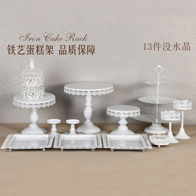 Estilo Europeo soporte de la torta de la boda taza de papel pastelería bandeja de la torta de la boda postre mesa de decoración de metal pastelería soporte 13-piece Set image 15