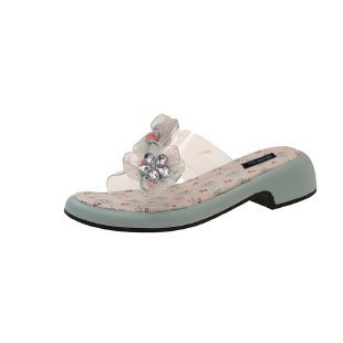 "Miaolu" estilo de ballet fresco ~ zapatillas de talón grueso de la mujer de verano con sandalias de dedos desnudos
