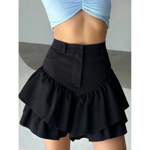 European and American fashion versatile ins cake dress elegant A-line skirt short skirt Wildberries 2025 summer skirt