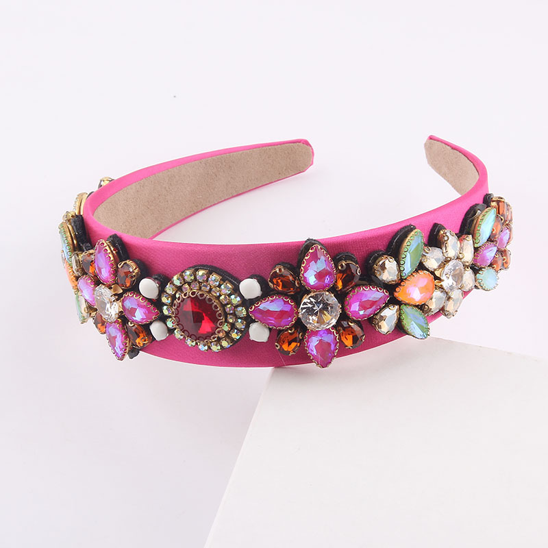 180g Weight Headwear Classification Travel Occasion Arylic Material Geometric, Plaid Pattern Women'S Gender Baroque Colorful Rhinestone Headband Wholesale 4