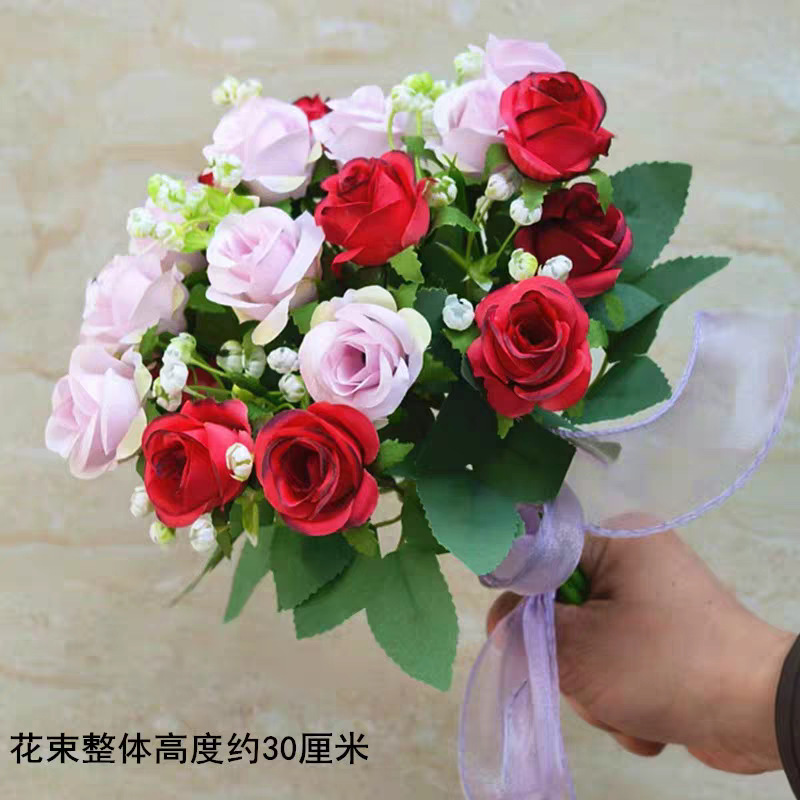 Reunión deportiva, actividades estudiantiles, baile, flores falsas coloridas, flores de plástico, flores de seda, baile, accesorios, ramo de simulación