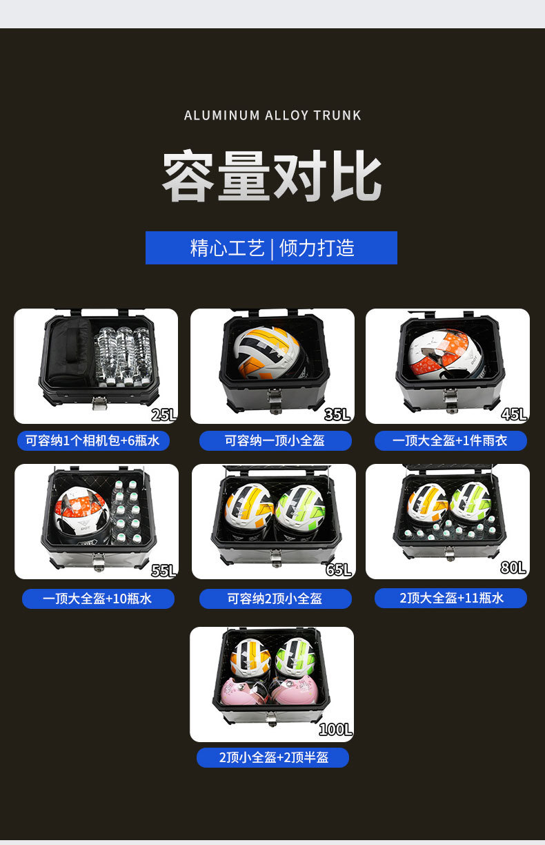 Factory Direct Sales Abs Plastic Tail Box Motorcycle Trunk Electric Scooter Storage Box Scooter Quick-Release Rear Trunk