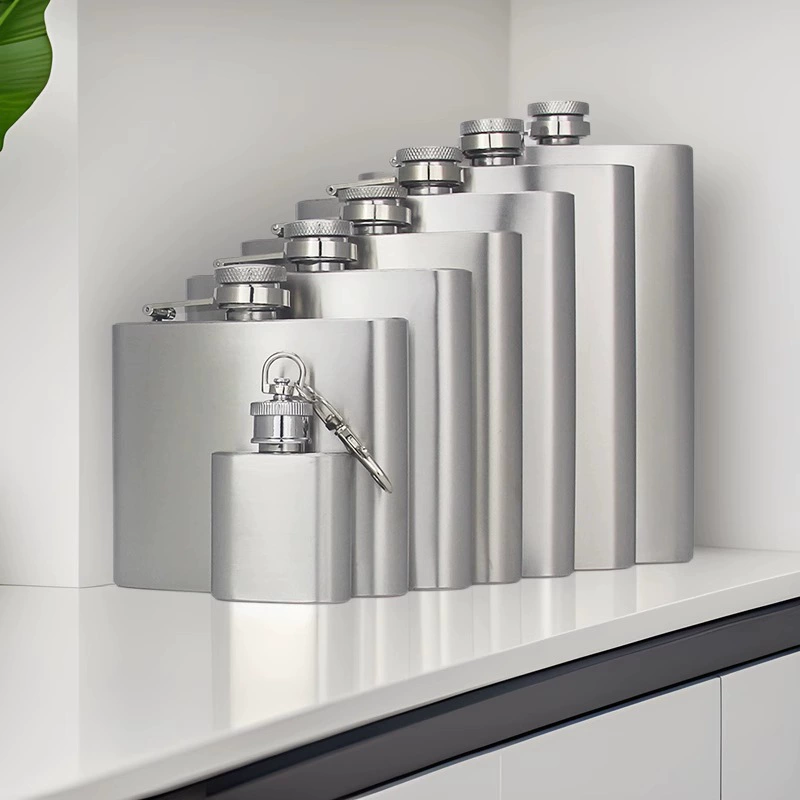 Нержавеющая сталь кувшин из нержавеющей стали ручной работы на открытом воздухе небольшой плоский кувшин для вина бутылки трансграничные поставки портативный кувшин