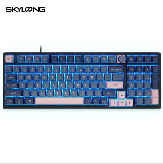 For skylong small bug GK980 single light PBT double color closed word through keyboard inventory