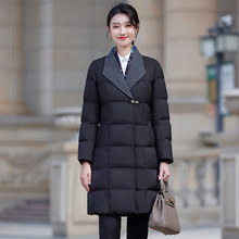 2024冬季新款羽绒棉服中长款中国风保暖加厚银行珠宝店金店工作服