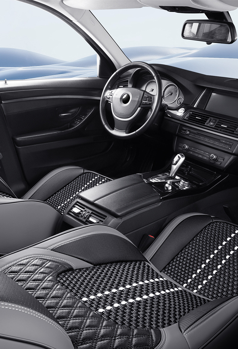 Wow Custom-Made Nappa Leather Diamond-Shaped Seat Cover Ice Silk All-Season Universal Car Five-Seater Seat Cushion Full Surround Seat Cover