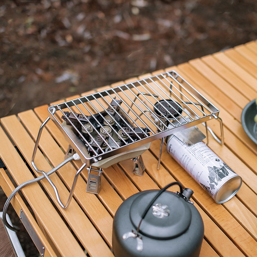 Outdoor striped stove rack, height-adjustable barbecue rack, stainless steel pot rack, portable storage rack, drain rack, folding bracket