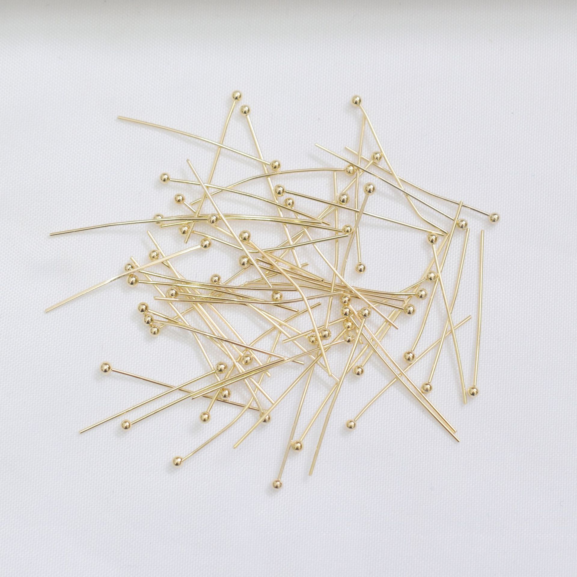 14K envuelto en oro color-preservación cabeza redonda bola aguja 0,6mm de espesor bricolaje hecho a mano con cuentas aguja joyería aguja accesorios material al por mayor