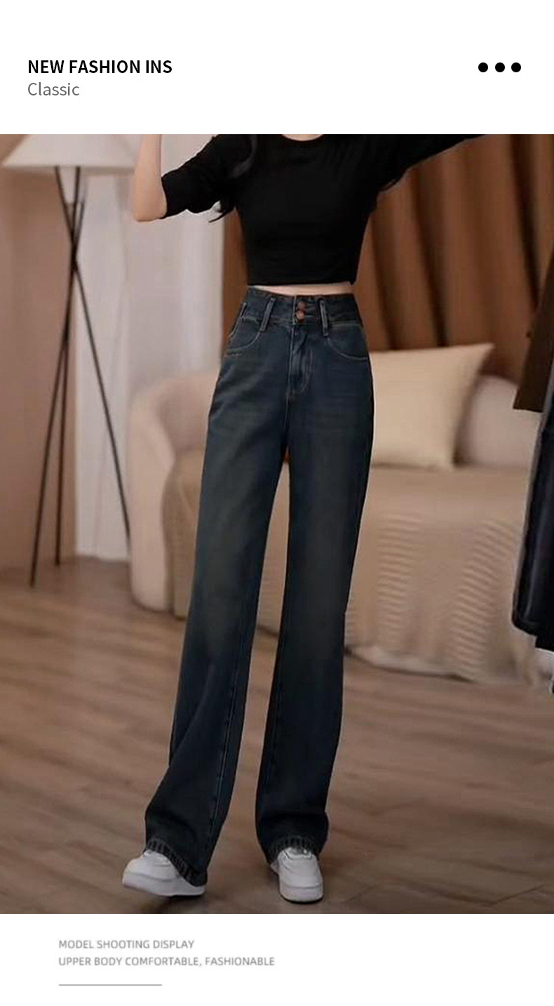 Vaqueros mujer tiro alto slim fit stretch pierna recta retro_voghion.com