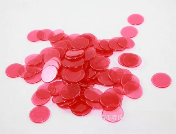 Source Factory 19MM Transparent Plastic Round Pieces BINGO Counting Coin Chips Bingo Game Accessories