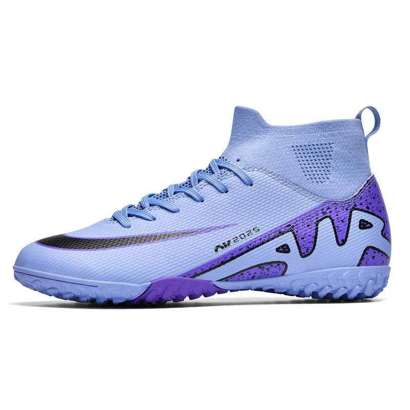 Zapatos de fútbol al por mayor de tamaño grande de alto impacto para niños zapatos de clavos de cuero pegamento de clavos largos zapatos deportivos adolescentes de tamaño grande