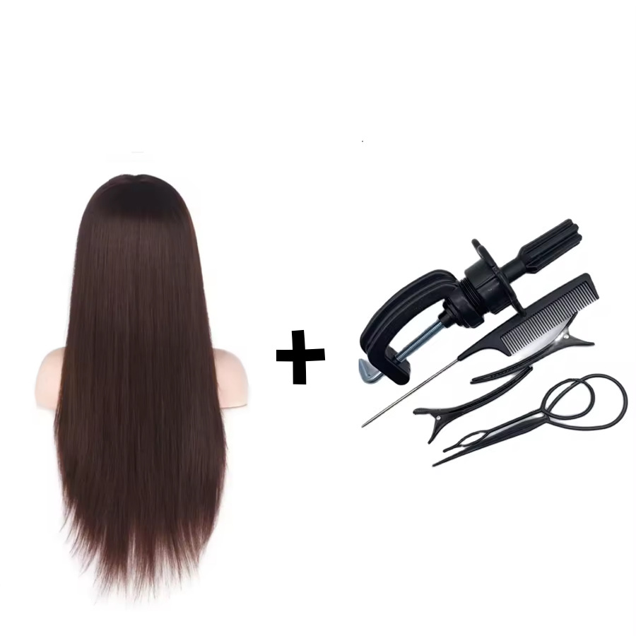 Simulación de comercio exterior, molde para el cabello, ejercicio de peluquería, permanente, trenzado, corte de cabello, peinado, peinado, peinado de muñeca, enseñanza de la cabeza, maquillaje