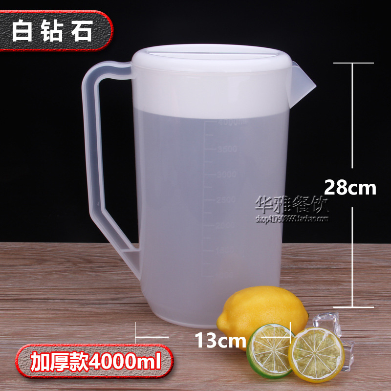 Botella de agua fría de plástico de gran capacidad resistente a altas temperaturas y resistente al calor botella de jugo doméstica con cubierta de escala tienda de té de leche burbujas frías