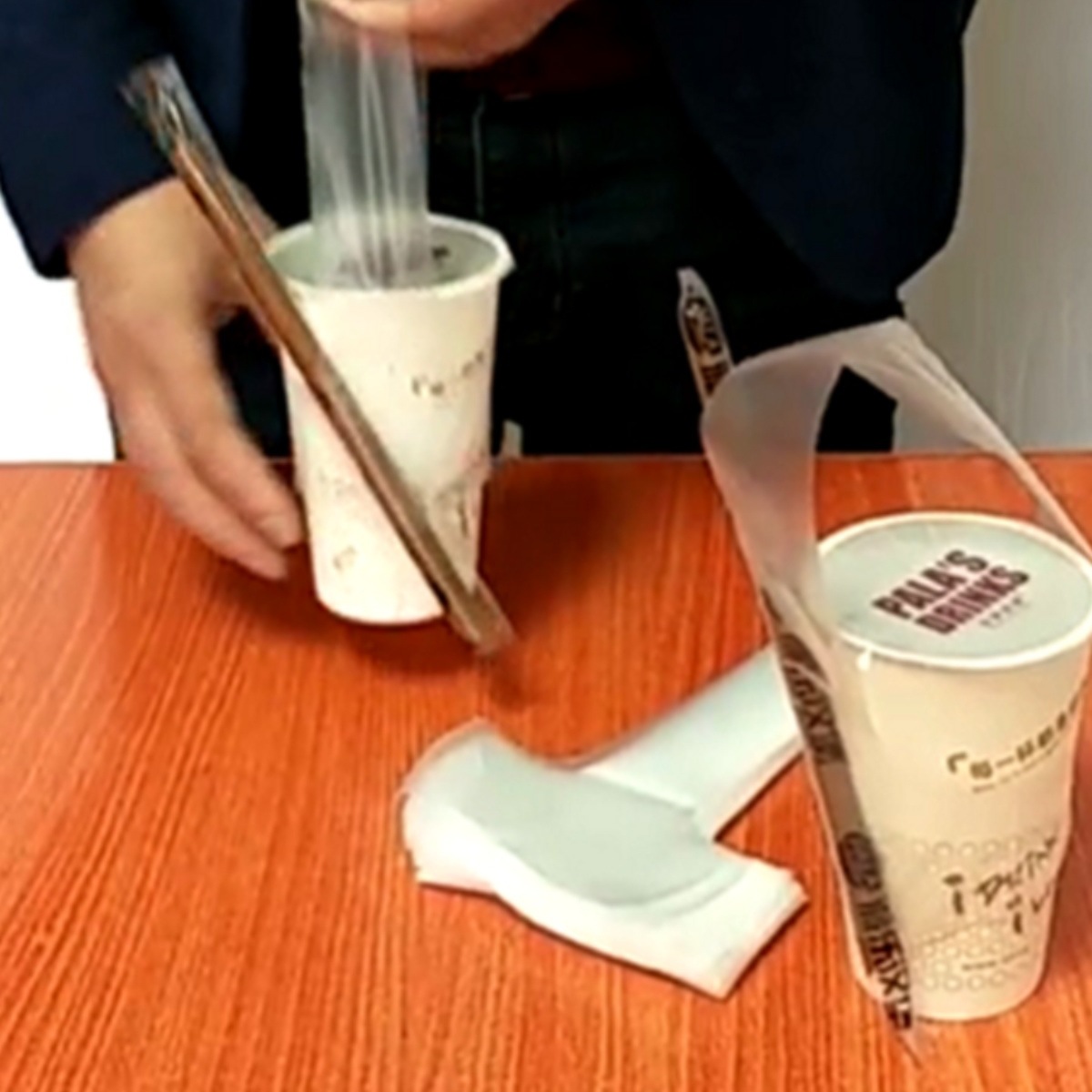 加厚卡口式T型奶茶打包袋一杯外卖饮料袋透明单杯塑料袋100只