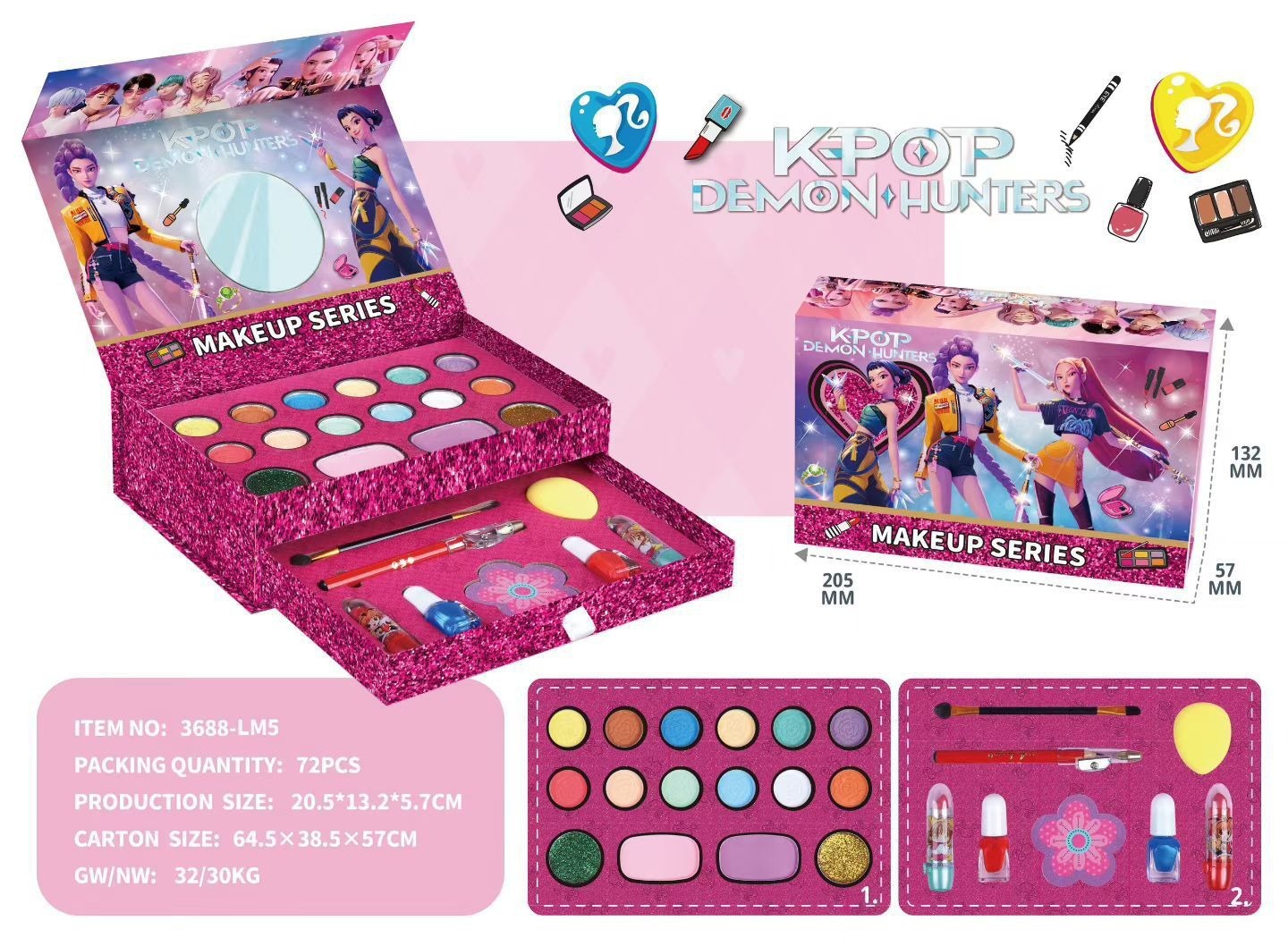 Set Portátil de Maquillaje de Juguete de Plástico, Portátil, para Juegos de Rol