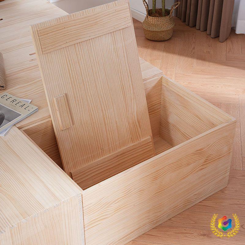 ✅ Tatami Wooden Box Bed, Solid Wood Storage Box, Rectangular Storage Box That Can Be Used for Sitting, Widened Splicing Cabinet Bed