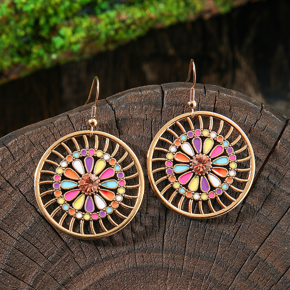 15g Weight Alloy Ear Needle Material Drop Earrings Classification 1 Pair Quantity Daily, Street Occasion Zinc alloy Material Geometric Pattern All Seasons Season Women's Gender Polished Finish Ethnic Style Style 1 Pair Ethnic Style Geometric Zinc Alloy Drop Earrings 11
