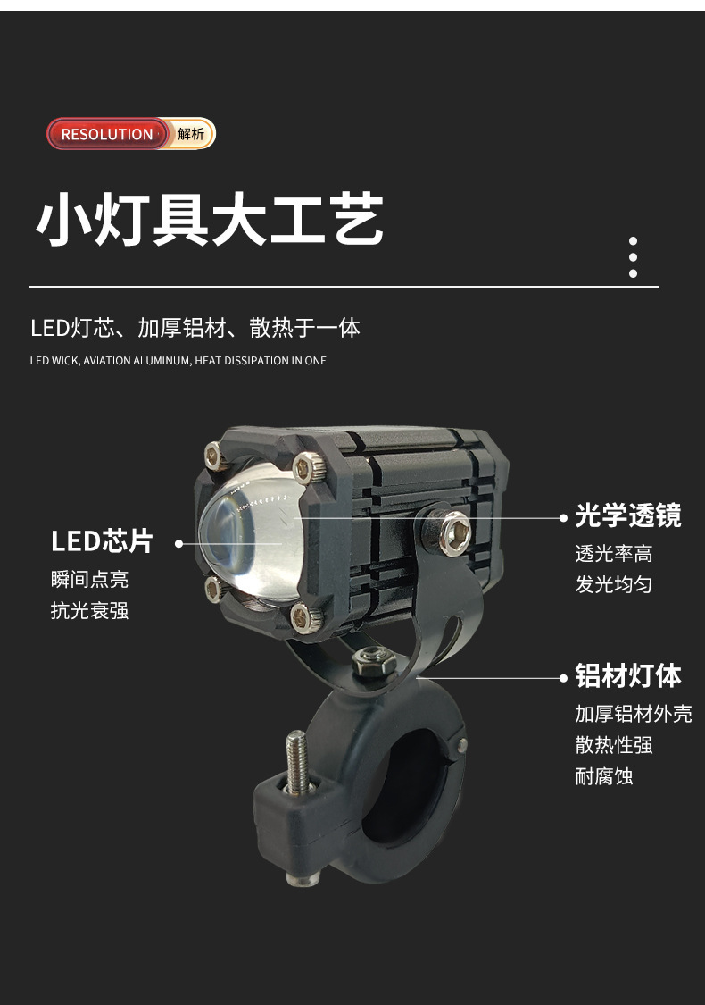 Motorcycle Universal Demon Eye Spotlight External Modified Headlight