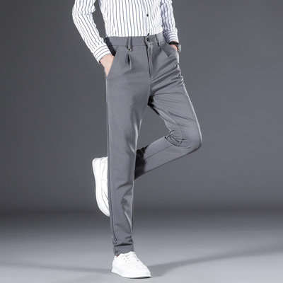 裤子男韩版潮流春夏季新款九分小西裤男士修身垂感西装裤休闲长裤